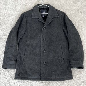 Mens Gap Gray Wool Pea Coat
